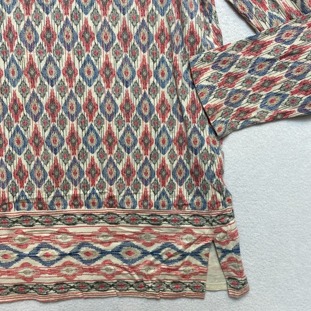 J. Jill Top Womens Medium Multicolor Long Sleeve Supima Tunic Geometric - Picture 4 of 10
